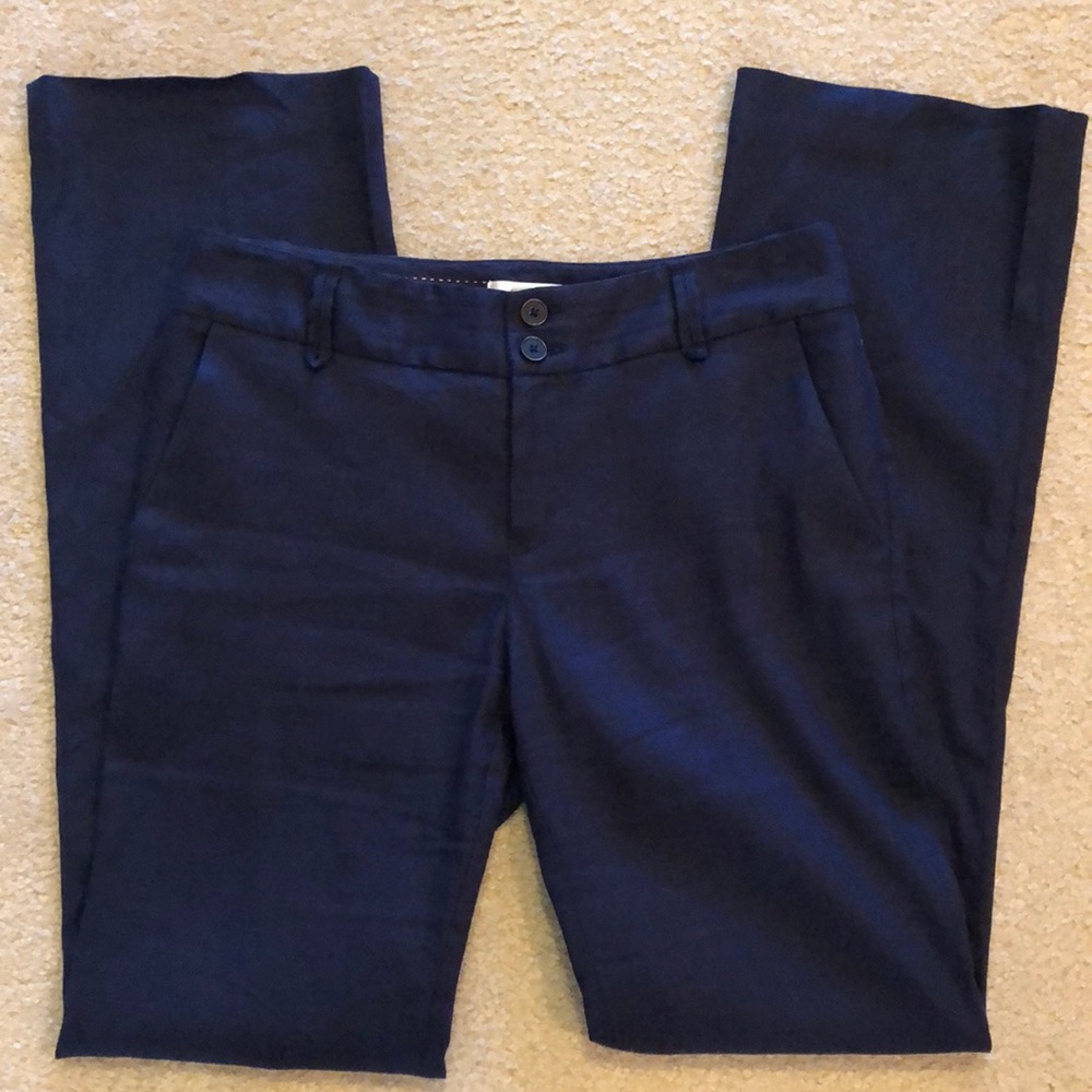 Anthropologie- Navy linen pants
